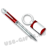 Красный набор брелок ручка