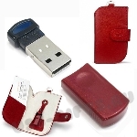 USB брелок флеш в комплекте с кожаным чехлом USB Flash Drive кожа