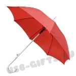 Красный зонт-трость с алюминиевой ручкой
