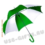 Зонт-трость зеленый шелкография