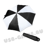 Чёрно-белые складные зонты под логотип
