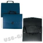 Портфели под нанесение логотипа синий портфель папка черный