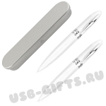 Белые ручки флешки в упаковке usb flash pens под тампопечать