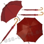 Зонт-трость бордовый под нанесение логотипа