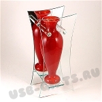 Красные вазы с зеркалом цветные стекло под нанесение логотипа