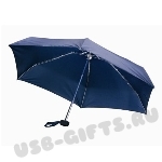 Зонт складной в 4 сложения синий с нанесением логотипа
