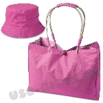 Розовая сумка пляжная розовая панама комплект