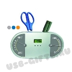 Настольные часы подставкой для авторучек с термометром гигрометром