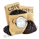 Часы настольные мешок с зернами кофе