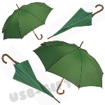 Зонт-трость зеленый с деревянной ручкой зеленые зонты
