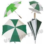 Зонт зелено-белый с деревянной ручкой автоматический зеленые зонты