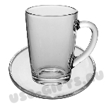 Чайная пара - чашка и блюдце стекло с логотипом