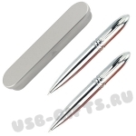 Серебряные авто ручки-флешки usb flash pen под гравировку, подарочные 