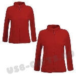 Женская куртка темно-красная флисовые куртки