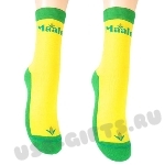 Носки хлопок с логотипом жаккард, желтый, зеленый