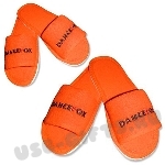 Тапочки оранжевые с логотипом с открытым носком оранжевые