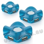 USB Hub USB 2.0 Хаб синий, под нанесение логотипа