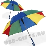 Цветные зонты трости с пластиковой ручкой под логотип