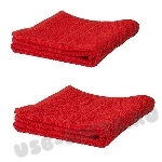 Красные полотенца махровые 140x70, 500гр. под логотип