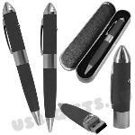 Рекламные USB флэшки ручки черные с лазерной указкой ручки