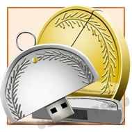Флешки медаль с логотипом оптом