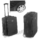 Черный чемодан с большим количеством карманов под логотип 