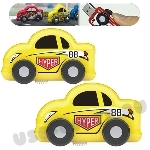 Желтые флэшки Машинка с логотипом образец флеш-карты авто с нанесение логотипа