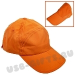 Оранжевая кепка с 6 клиньями из микрофибры