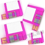 Розовые флешки «Дискета» компьютерные usb флеш карты с логотипом