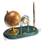 Сувенирный набор настольный глобус антистресс с часами и ручкой