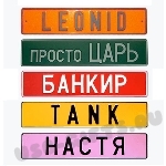 Сувенирные авто номера для машины с логотипом