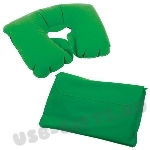 Надувные зеленые подушки в футляре под нанесение логотипа