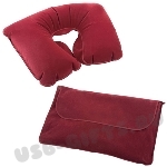 Бордовые подушки в чехле надувные подушки под голову