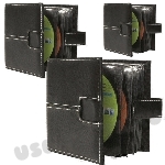 Черные кожаные DVD дисков футляры для CD дисков холдеры из натуральной кожи