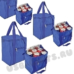 Синие сумки холодильники под нанесение логотипа