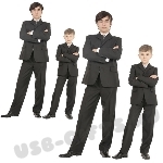 Школьная форма для мальчиков, пиджак, брюки, рубашка, галстук