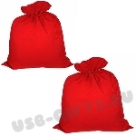 Красный новогодний мешок под нанесение логотипа