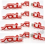 Красные флэшки в форме логотипа «JOUL» сувенирные usb флеш накопители